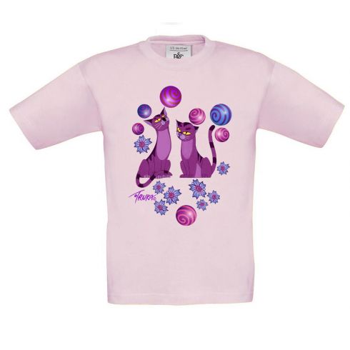 Tričko Fialové kočky - růžové