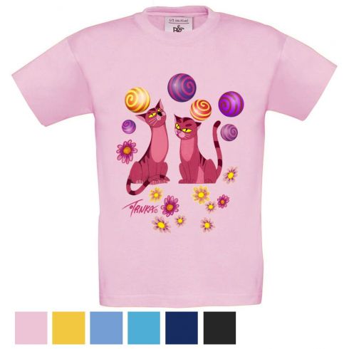 Tričko dětské KR Kočky růžové