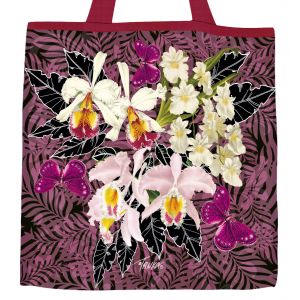 Plátěná nákupní taška větší, Tajemství orchidejí v červeném