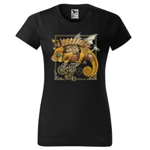 Tričko dámské Mechanický chameleon v rámečku, Steampunk