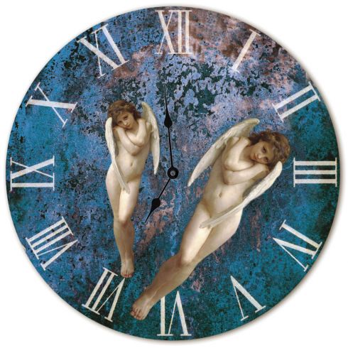 Dřevěné hodiny, Andělské hodiny modré
