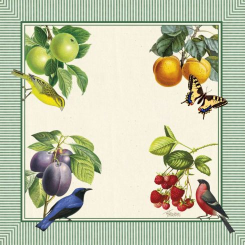 Středový ubrus, Ptáčci, motýl a ovoce