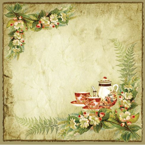 Středový ubrus, Čaj a květy