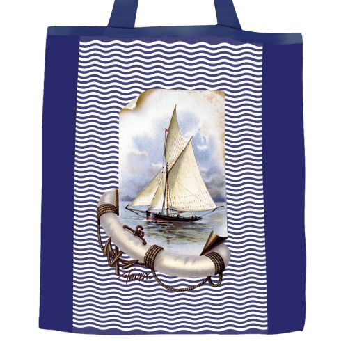 Plátěná taška barevná - džínovina, Námořnická