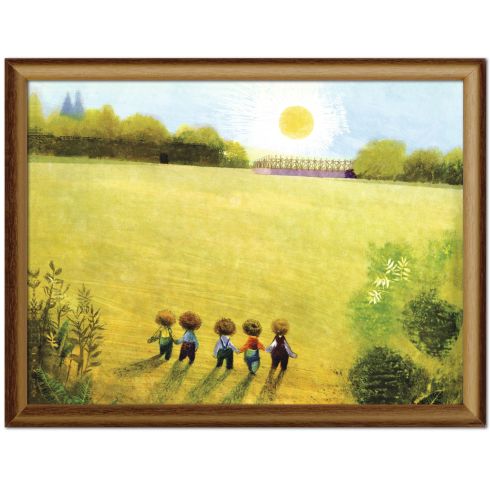 Obraz v rámu Jiří Trnka, Zahrada, Pět kluků jde za sluncem