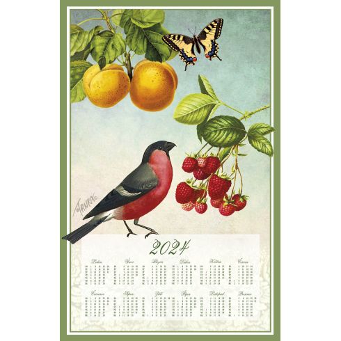 Textilní kalendář 2024, Meruňky a maliny