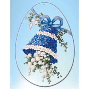 Ozdoba z plexiskla do okna - vejce - modrý zvonek