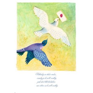 Přání - Dvě holubičky, dopis