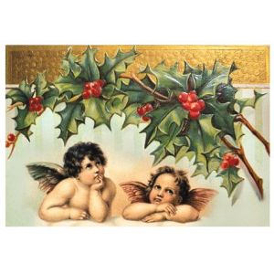 Přání - Vánoce, Dva Andělé, cesmína