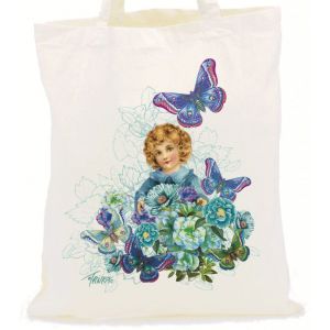 Nákupní plátěná taška, Dívka s motýly