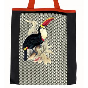 Plátěná nákupní taška, Tukan v černobílém