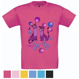 Tričko dětské KR Kočky fialové