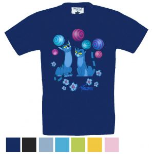 Tričko dětské KR Kočky modré