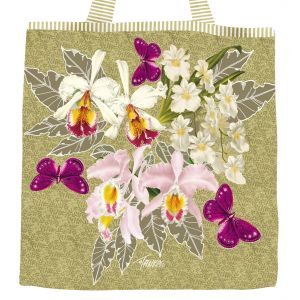 Plátěná taška větší, Tajemství růžových orchidejí ve světlém