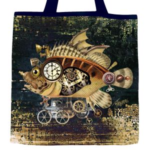 Plátěná taška, Mechanická ryba, Steampunk