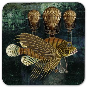 Podložka pod hrnek - Létající ryba, Steampunk