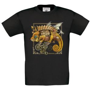 Tričko UNI Mechanický chameleon v rámečku, Steampunk
