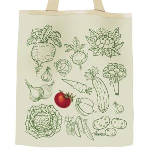 Plátěná nákupní taška, Zelenina ve světlém